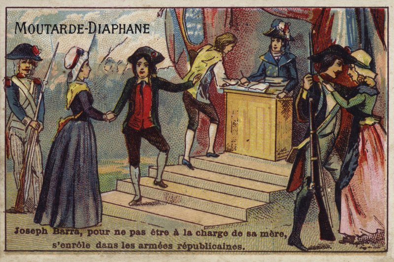 Joseph Barra, fransk revolutionär pojkesoldat, tar värvning i den republikanska armén av French School
