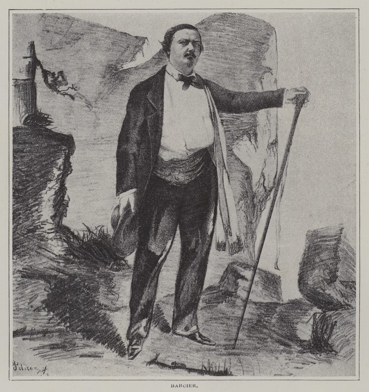 Joseph Darcier, fransk sångare, skådespelare och kompositör (litho) av French School