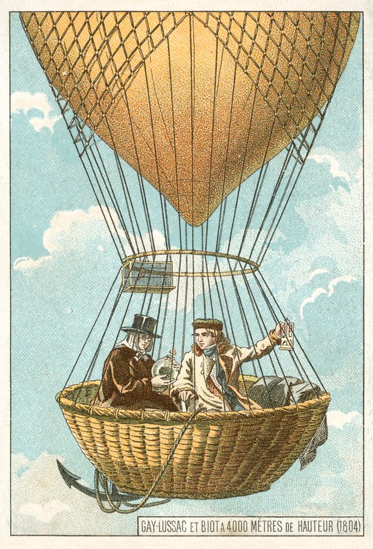 Joseph Louis Gay-Lussac och Jean-Baptiste Biot i en ballong på 4000 meters höjd av French School