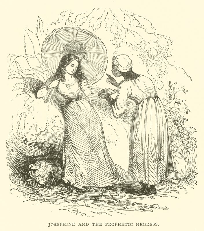 Josephine och den profetiska svarta kvinnan (gravyr) av French School