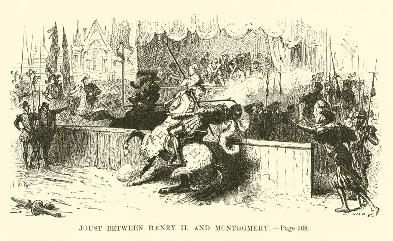 Joust mellan Henry II och Montgomery av French School
