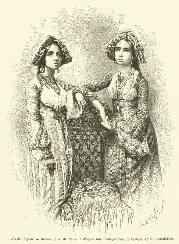 Judinnor från Ceylon (gravyr) av French School