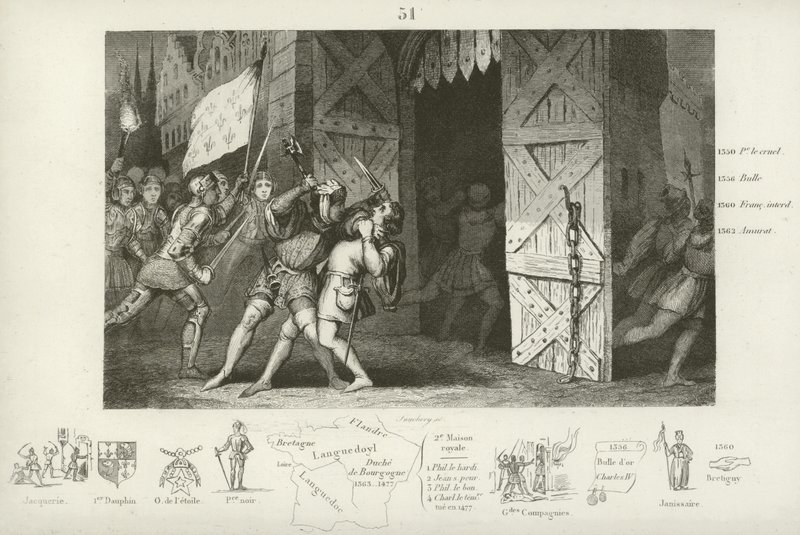 Dödandet av Etienne Marcel, provost för köpmännen i Paris, av Jean Maillard, Paris, juli 1358 av French School