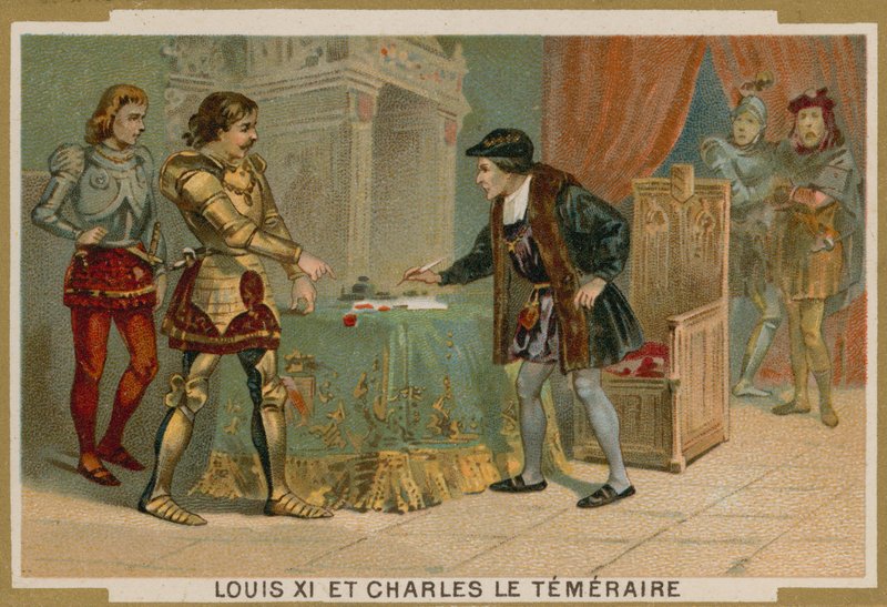 Kung Ludvig XI av Frankrike och Karl den djärve, hertig av Bourgogne av French School