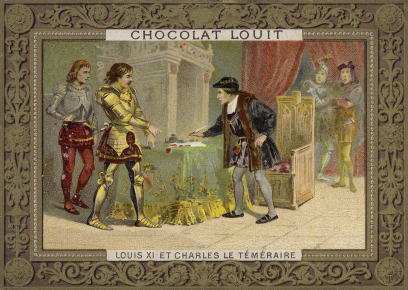 Kung Ludvig XI av Frankrike och Karl den djärve, hertig av Bourgogne av French School