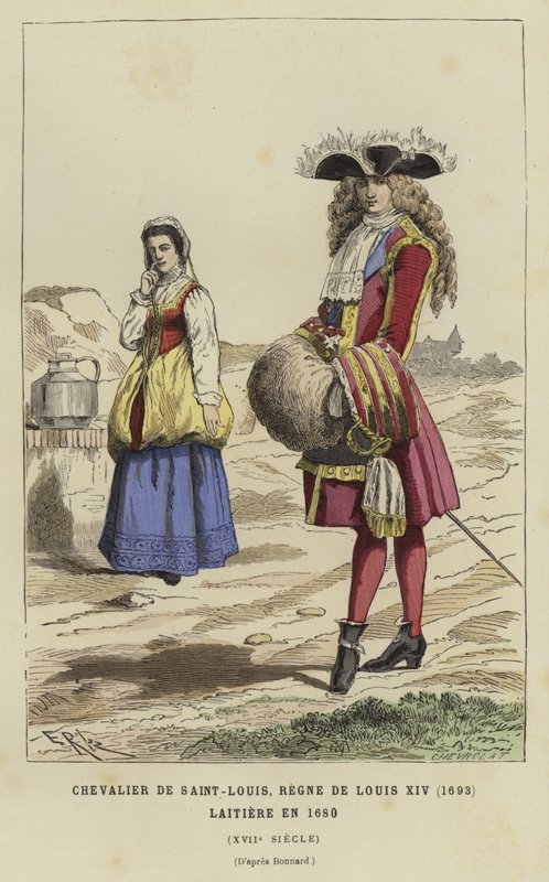 Riddare av Saint Louis Order, Ludvig XIV:s regeringstid, 1693, och mejeri, 1680 av French School