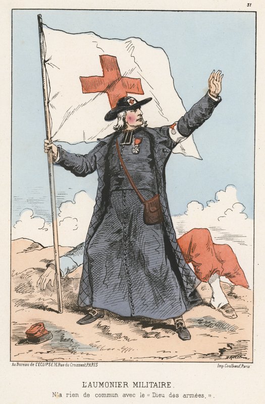 Militärprästen (färgad gravyr) av French School