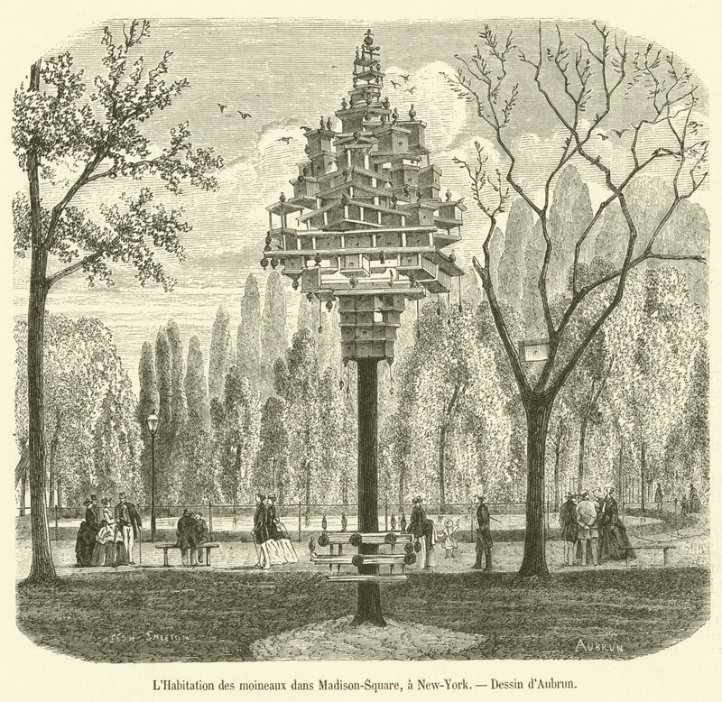 The House of Sparrows i Madison Square, New York (gravyr) av French School