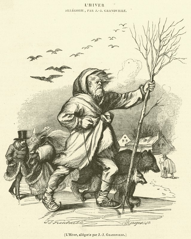 Vinter, allegori (gravyr) av French School
