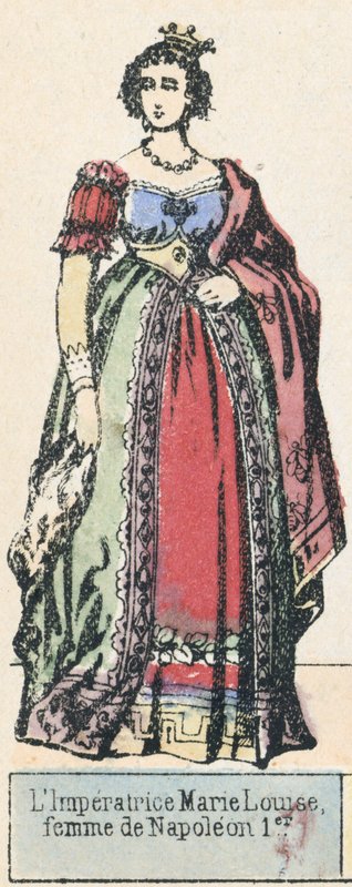 Kejsarinnan Marie Louise, hustru till Napoleon 1:a (färgad gravyr) av French School