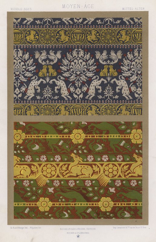 Tygernas prydnad: medeltid, medeltid, Mittel-Alter (färg litho) av French School
