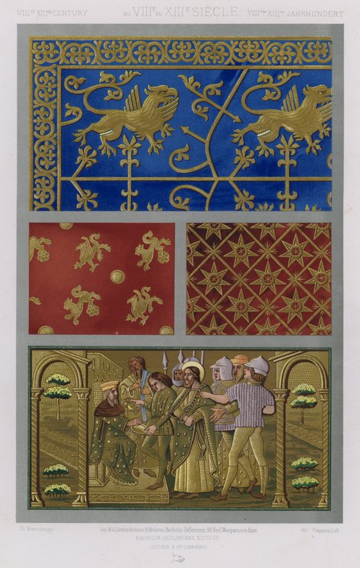 Tygernas prydnad: VIIIth XIIIth Century, du VIIIe au XIIIe Siecle, VIIItes XIIItes Jahrhunder (färg litho) av French School