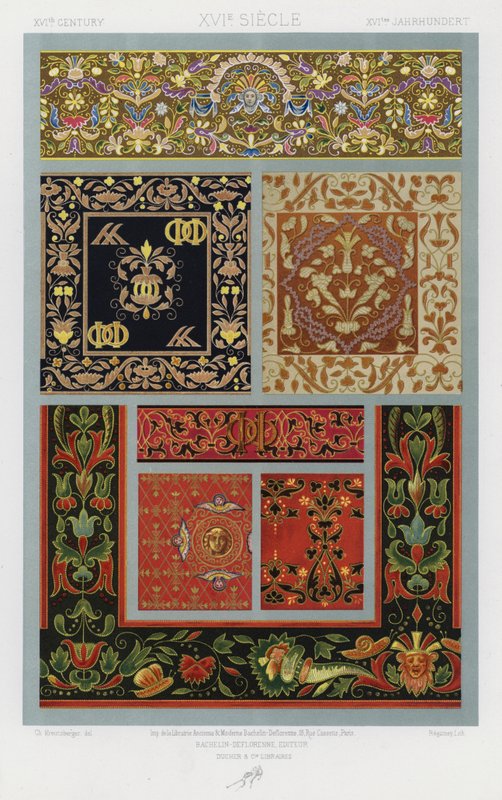 Tygernas prydnad: XVIth Century, XVIe Siecle, XVItes Jahrhundert (färg litho) av French School