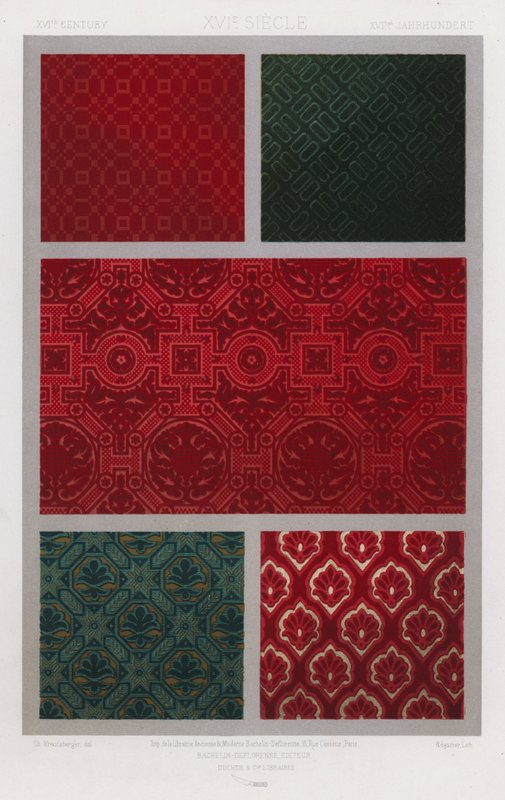 Tygens prydnad: XVIth Century, XVIe Siecle, XVItes Jahrhundert (color litho) av French School