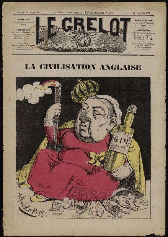 La Civilization Anglaise - baserad på Gin (färg litho) av French School