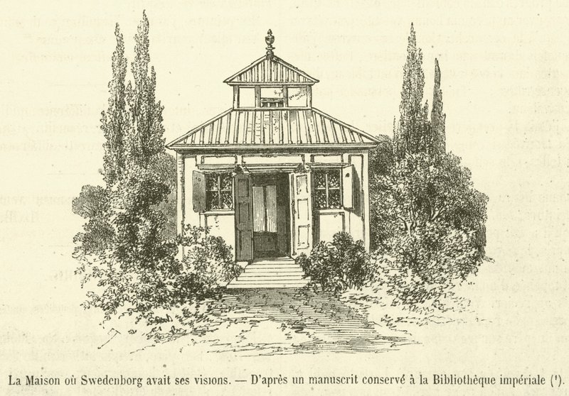 Huset där Swedenborg hade sina visioner (gravyr) av French School