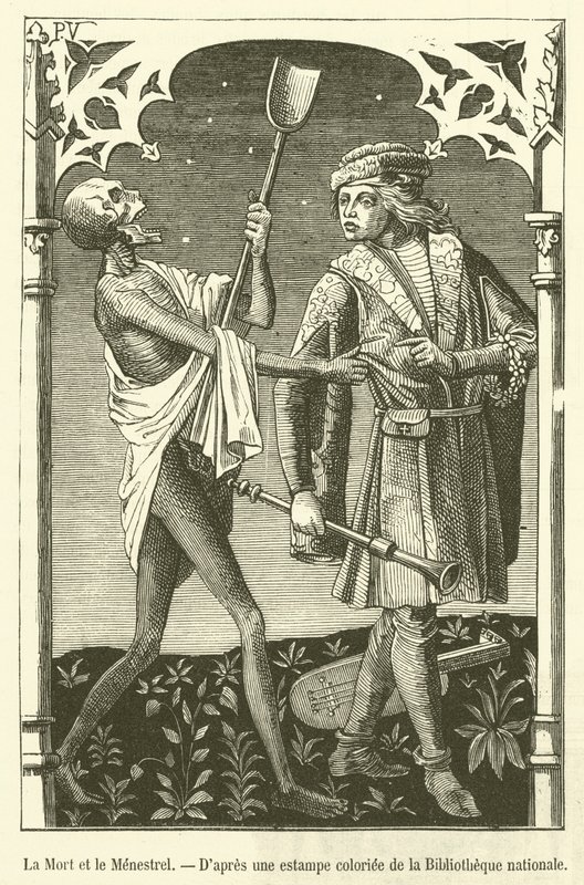 Death and the Minstrel (gravyr) av French School
