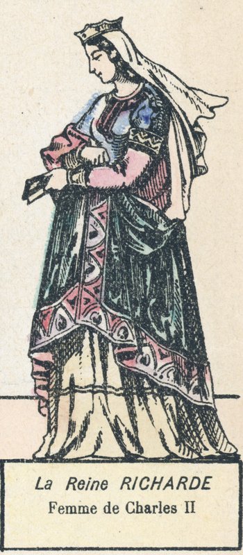Drottning Richard, hustru till Charles II (färgad gravyr) av French School