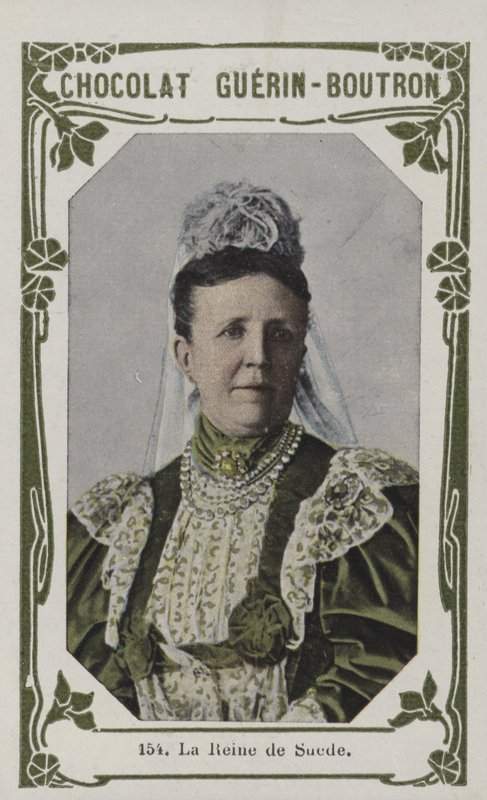 La Reine de Suede (färgad bild) av French School