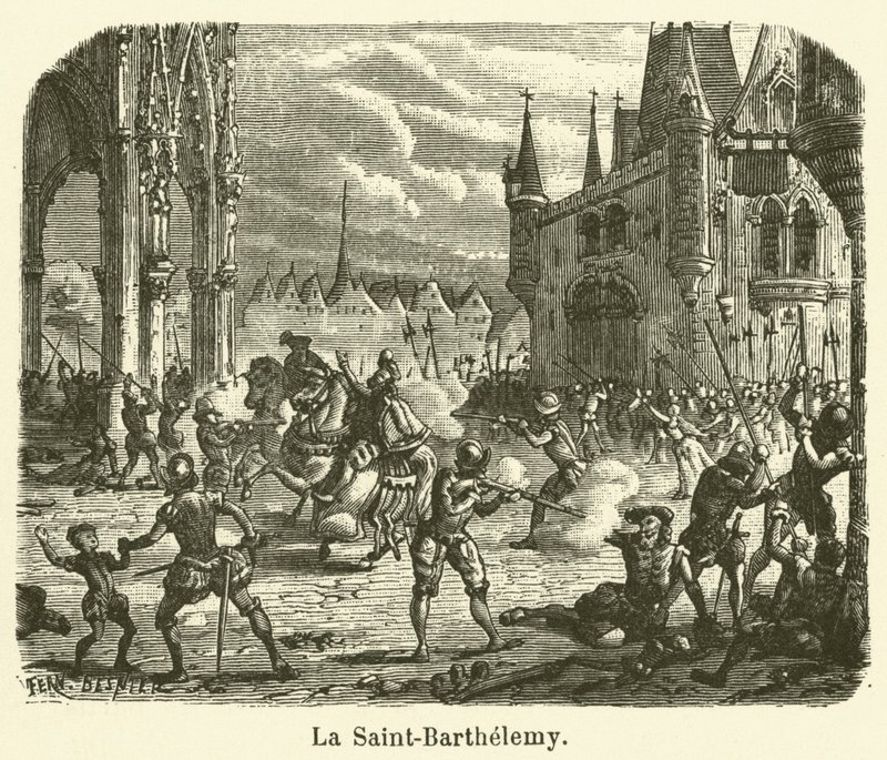 La Saint-Barthélemy (gravyr) av French School