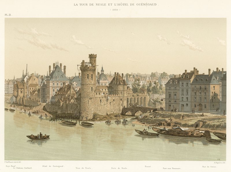 Tour de Nesle och Hotel de Guenegaud, 1650 av French School