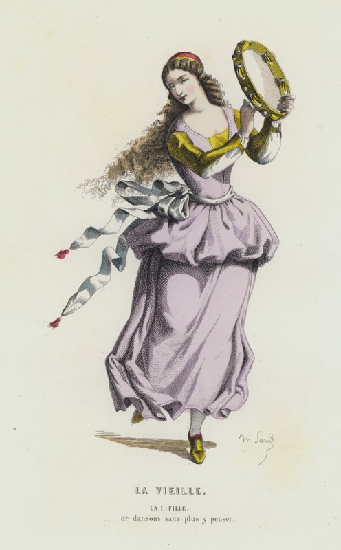 Den gamla (färgad gravyr) av French School