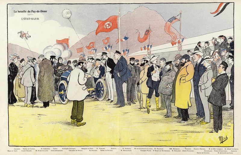 Slaget vid Puy-de-Dome, generalstaben (färg litho) av French School