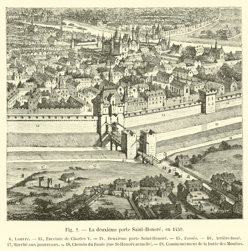 Den andra Porte Saint-Honore, 1450 av French School