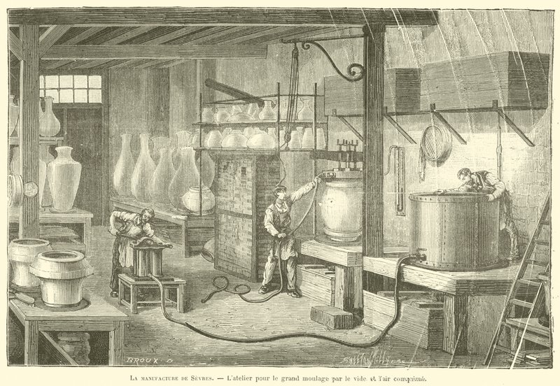 Sevres-fabriken, verkstaden för storskalig vakuum- och tryckluftsgjutning (gravyr) av French School