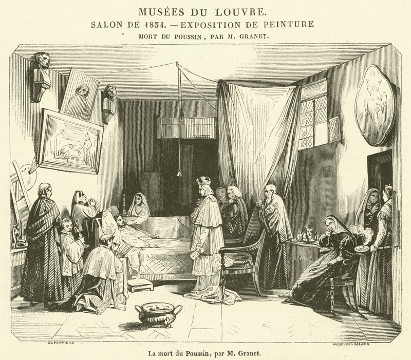 Poussins död (gravyr) av French School