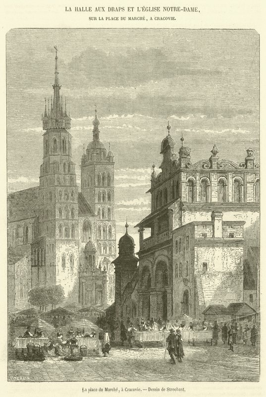 Marknadstorget, Krakow (gravyr) av French School