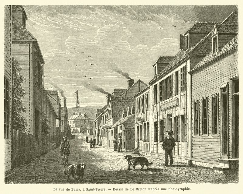 Gatan i Paris, i Saint-Pierre (gravyr) av French School