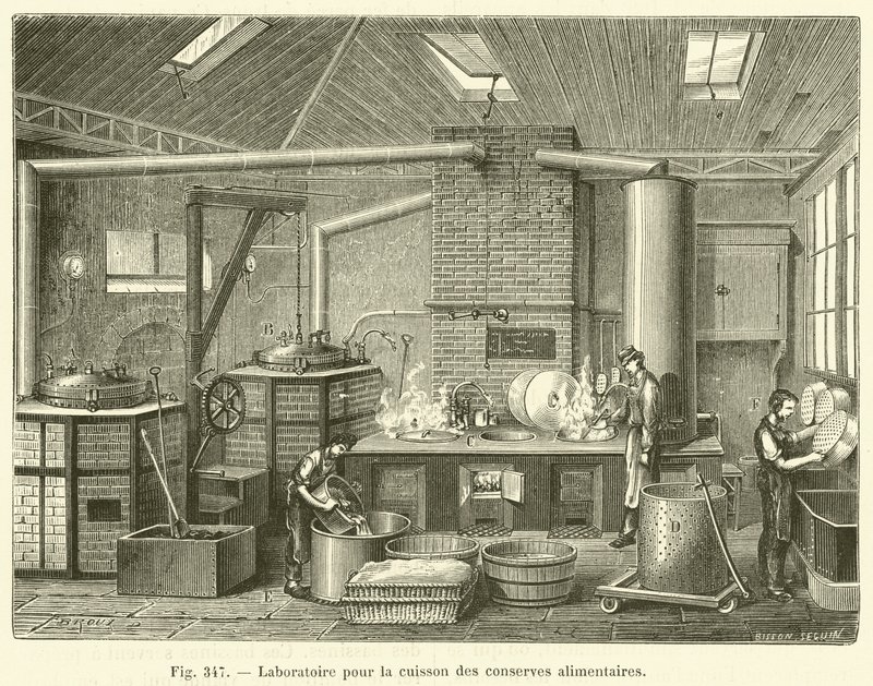 Laboratorium för tillagning av konserver (gravyr) av French School