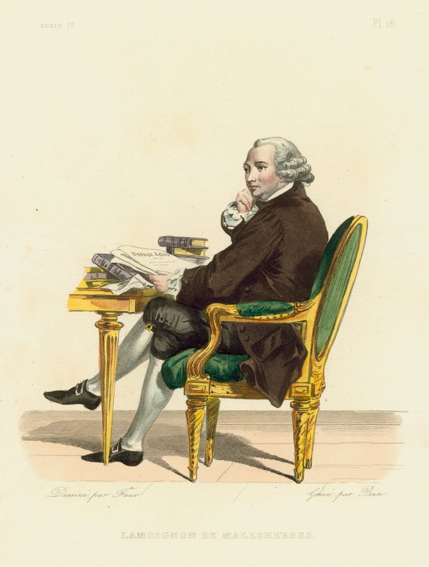 Malesherbes stubben (färgad gravyr) av French School