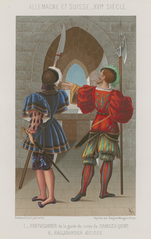 Lancier av Charles V-vakter och en schweizisk Yeoman av French School