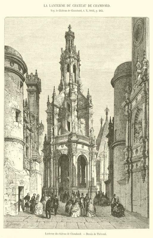 Lykta av Chateau de Chambord (gravyr) av French School