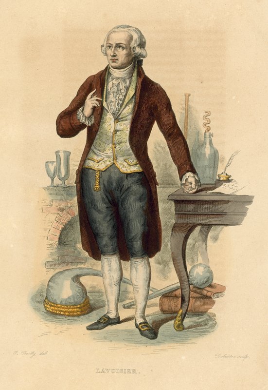 Lavoisier (färgad gravyr) av French School