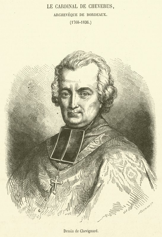 Kardinal de Cheverus, ärkebiskop av Bordeaux (gravyr) av French School
