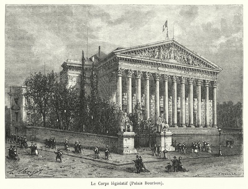 Lagstiftande organ, Palais Bourbon (gravyr) av French School