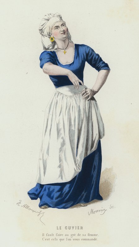 Le Cuvier (färgad gravyr) av French School