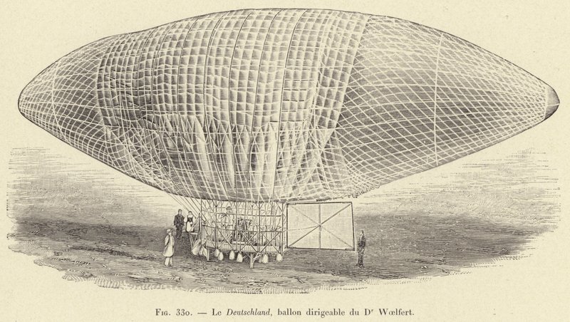 Deutschland, Dr. Woelferts styrbara ballong (gravyr) av French School