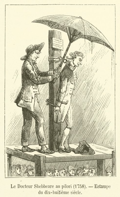 Doctor Shebbeare in the pillory, 1758, Tryck från 1700-talet av French School