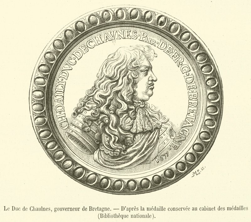 Hertigen av Chaulnes, guvernör i Bretagne (gravyr) av French School