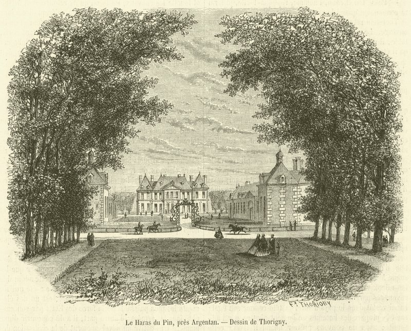 Haras du Pin, nära Argentan (gravyr) av French School