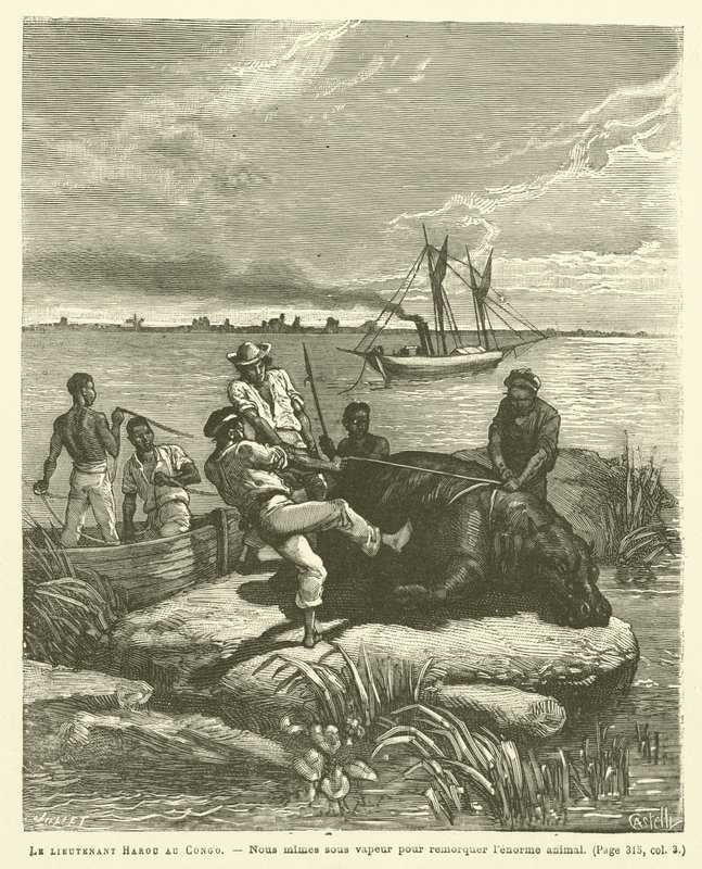 Löjtnant Harou i Kongo (gravyr) av French School