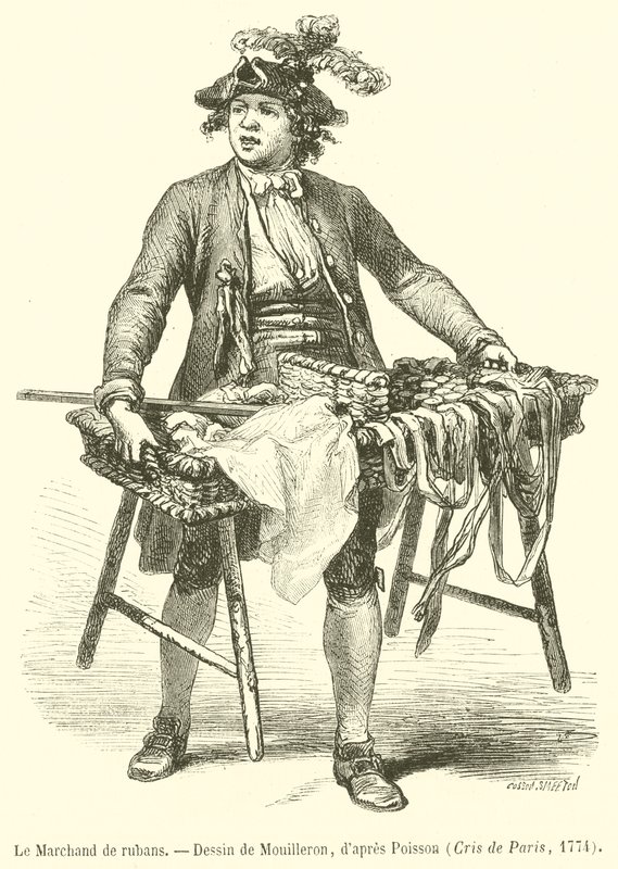 The Ribbon Merchant (gravyr) av French School
