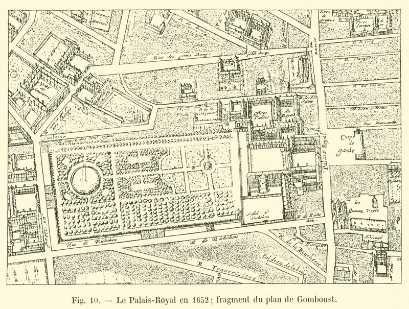 Palais-Royal 1652; fragment av Gombousts plan av French School