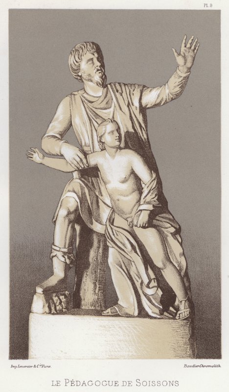 The Pedagogue of Soissons (färg litho) av French School