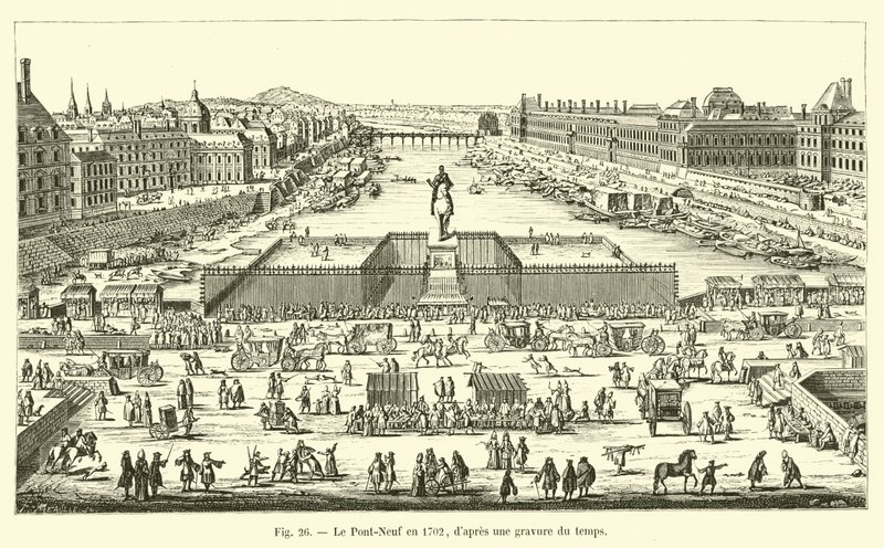 Pont-Neuf 1702, från en gravyr från tiden av French School