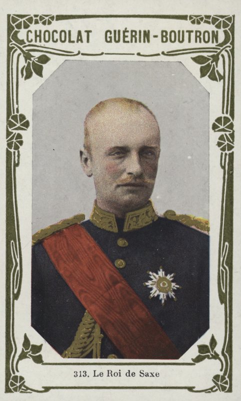 Kungen av Sachsen (färgad bild) av French School